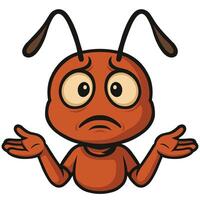 an ant with a sad face illustration vector