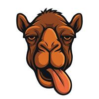 a camel with its tongue out illustration vector