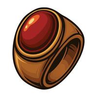 a ring with a red stone on it illustration vector