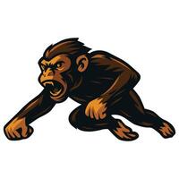 a cartoon monkey running with its mouth open illustration vector