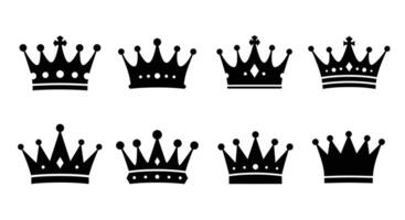 a set of six crowns on a white background vector