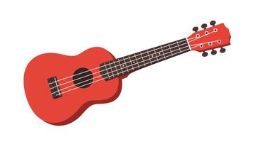 a red ukulele is shown on a white background vector