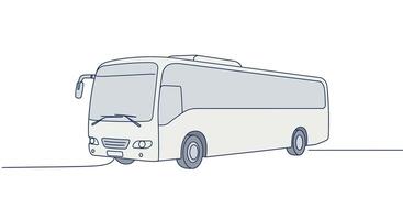 a line drawing of a bus on a white background vector