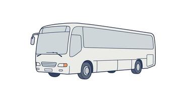 a white bus on a white background vector
