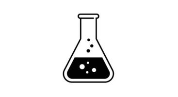 a black and white illustration of a flask with liquid vector