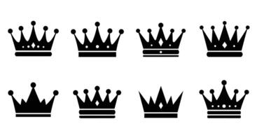 a set of crowns on a white background vector