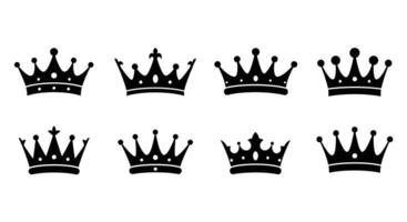 set of six crowns on a white background vector