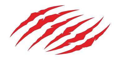 a red claw mark on a white background vector