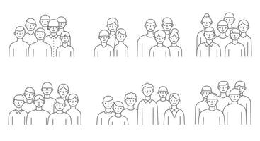 a set of people in different poses, including a man and woman vector