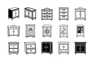 Cabinet Icon set on white background vector