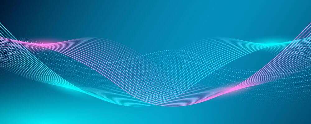 Dark blue background future technology concept. Abstract dynamic line wave flowing particle.Suitable for banner, poster, cover, brochure, flyer, website