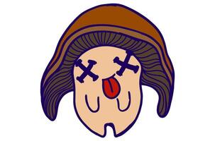 Cute Dead Expression Mushroom Characters vector
