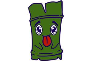 Adorable Bamboo Characters Taunting With Tongue Sticking Out vector