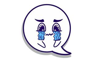 Crying expression Emoji Bubble Chat Mascot Characters vector