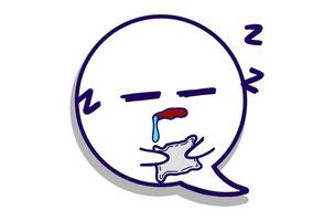 Sleeping expression Emoji Bubble Chat Mascot Characters vector