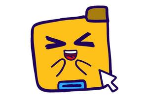 Cute Folder Icon Mascot Stickers With Blush Expression vector