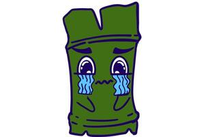 Kawaii Bamboo Mood, Crying Edition vector