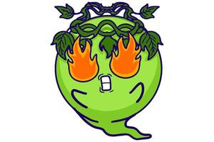 Happy Earth Day - Expression of Burning with enthusiasm Mascots Kawaii Stickers vector