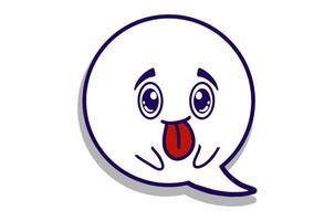 Tongue Sticking Out Mocking Expression Emoji Bubble Chat Mascot Characters vector