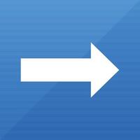 A simple yet impactful image featuring a solid white arrow pointing towards the right, set against a vibrant blue background. The composition is clean, modern, and visually clear. vector