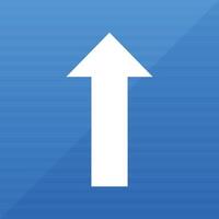 A crisp, white arrow ascends against a bright blue backdrop. The arrow's simple shape creates a sense of direction and movement, set against a visually appealing background. vector