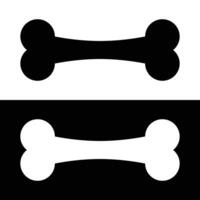Two stylized dog bone images are displayed. The top bone is black on a white background, while the bottom is white on a black backdrop, creating a contrasting effect. vector