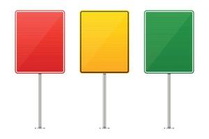 Empty red yellow green traffic signs vector