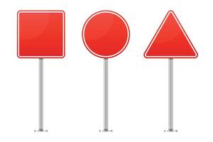 Red square, circle, and triangle signs vector