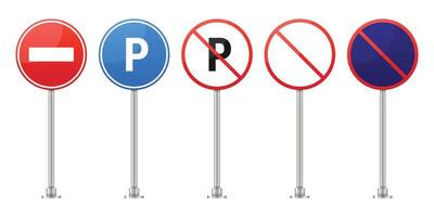various traffic regulation signs vector