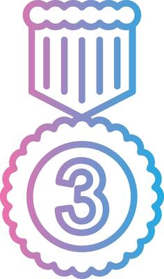 3rd Prize Bold Shape Icon