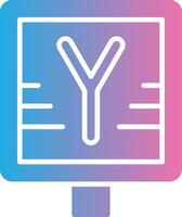 Y Intersection Minimalist UI Block vector