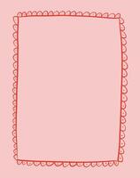 Frame cute hand drawn, illustration. Coquette border, great for wedding invitation designs or greeting cards. A4 format, frame with swirls in whimsical style. vector