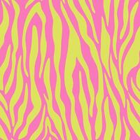 Zebra print seamless pattern, flat illustration. Pink and green background, animal texture. Trendy pattern. vector