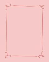 Frame in cute hand drawn style, illustration. Coquette border, for wedding invitation designs or greeting cards. A4 format, frame in whimsical style. vector