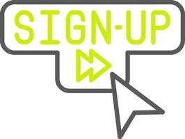 Signup Professional Line Mark vector