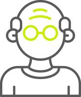 Old Man Smart Line Drawing vector