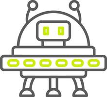 Spaceship Custom Line Drawing vector