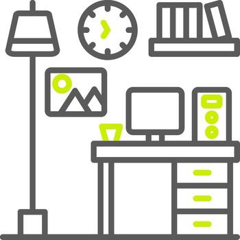 Computer Desk Streamlined Interface Symbol vector