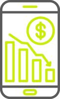 Bar Graph Elegant Line Drawing vector