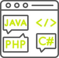 Coding Language Bold Shape Icon vector