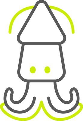 Squid Bold Shape Icon