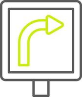 Right Bend Neutral Icon Unit vector