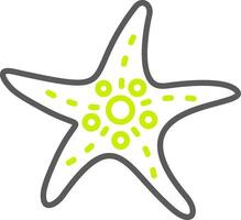 Starfish Shadowed Badge Graphic vector