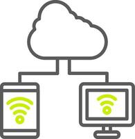 Cloud Connection Polished Tech Badge vector