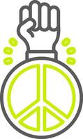 Peace Sign Bold Shape Icon vector