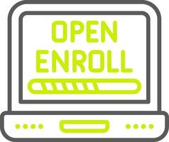 Open Enrollment Dynamic Tech Badge vector