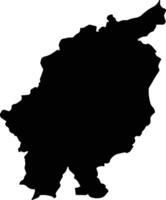 Mokokchung India silhouette map vector