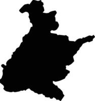 Mongmit Myanmar silhouette map vector
