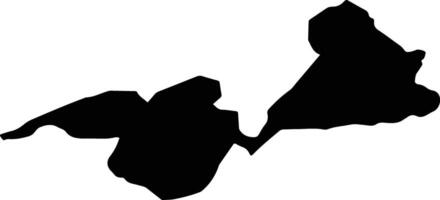 Morne Dudon Saint Lucia silhouette map vector
