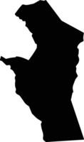 Morne Ciseaux Saint Lucia silhouette map vector